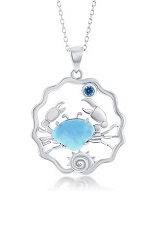 charming crab silver baby necklace
